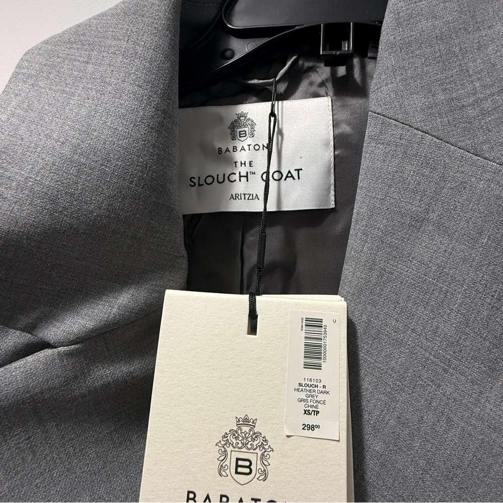 Babaton Aritzia slouch coat in grey nwt xs - Picture 2 of 6